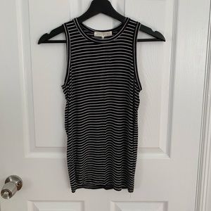 Joah Brown Body Tank - Black & White Ribbed